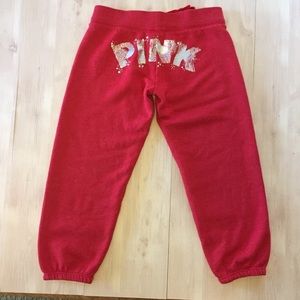 WOMENS PINK Victoria’s Secret red sweatpants size XS❤️❣️❤️‍🔥💔❤️‍🩹